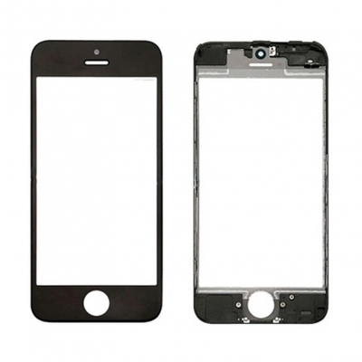 Sticla Geam Ecran + Rama + Oca iPhone 5C Negru